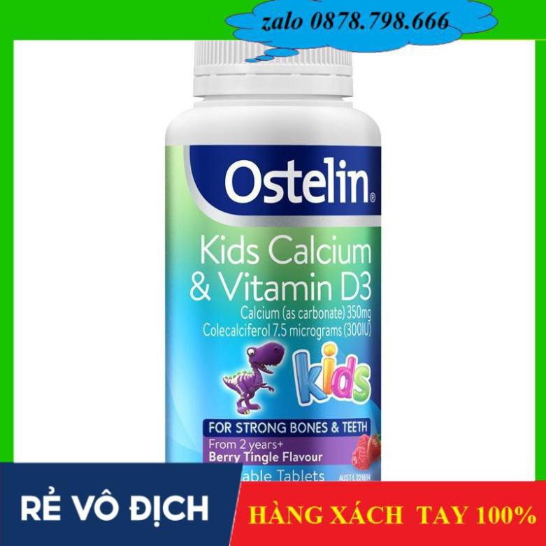 [ Xách  tay ]  Kẹo CANXI OSTELIN KIDS 90 VIÊN BỔ SUNG CALCIUM VITAMIN D CHO BÉ