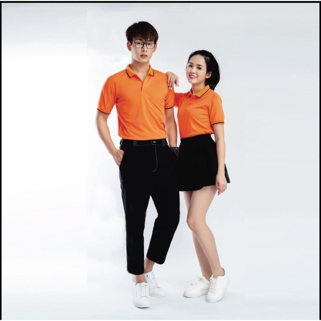 Áo POLO nam nữ cổ tròn đẹp giá rẻ form rộng, Áo thun polo nam trơn vải cotton cá sấu dày dặn