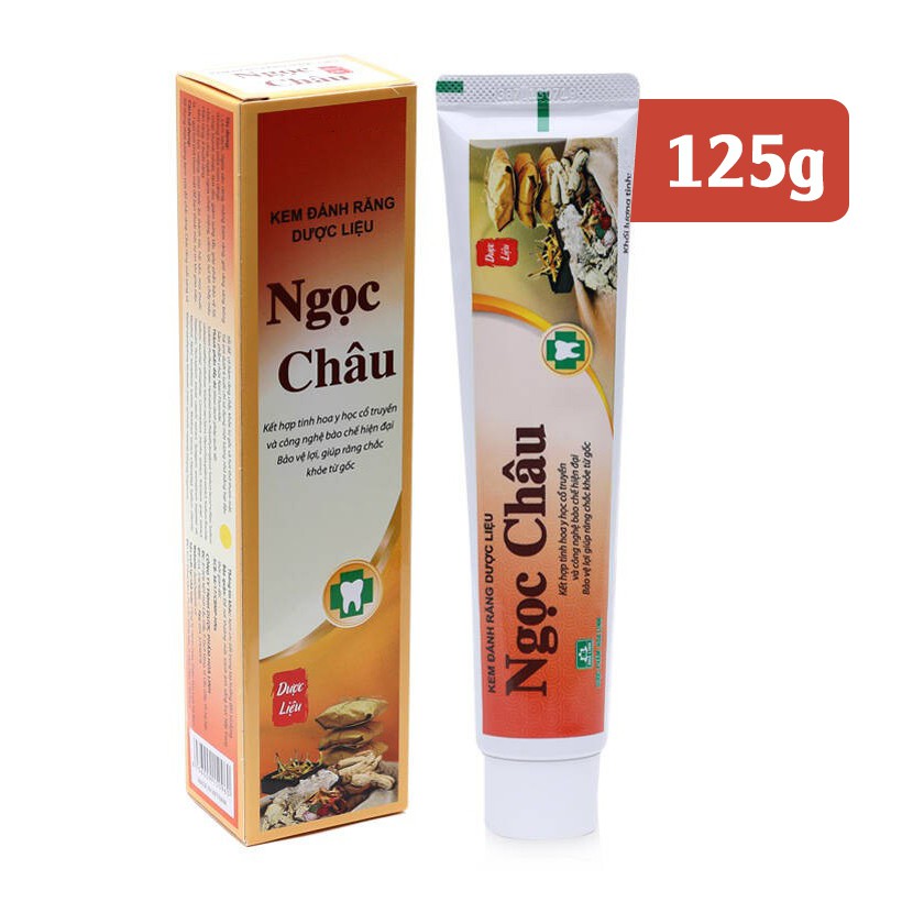 Kem đánh răng dược liệu Ngọc Châu 125g làm sạch răng và lợi an toàn, giúp răng chắc khỏe từ gốc