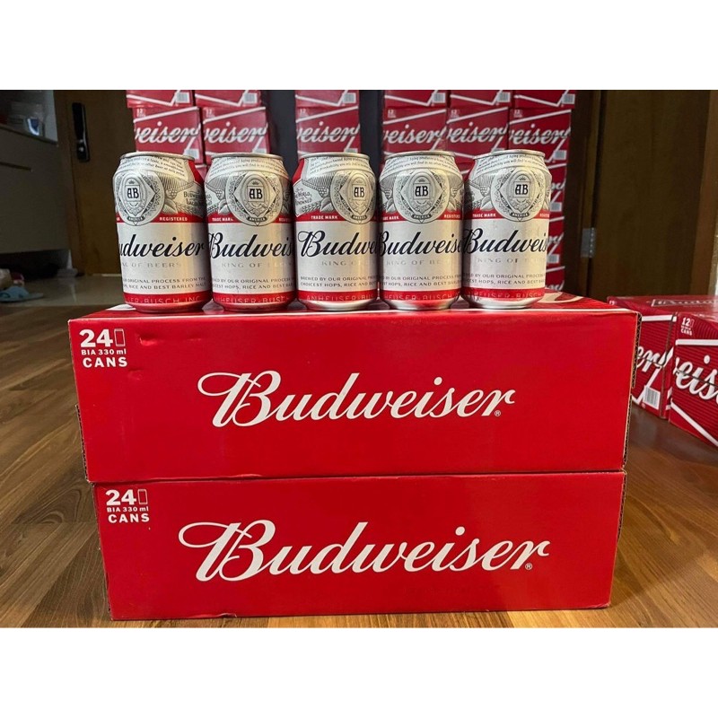 Thùng Bia Budweiser 24 Lon 330ml | Chính Hãng