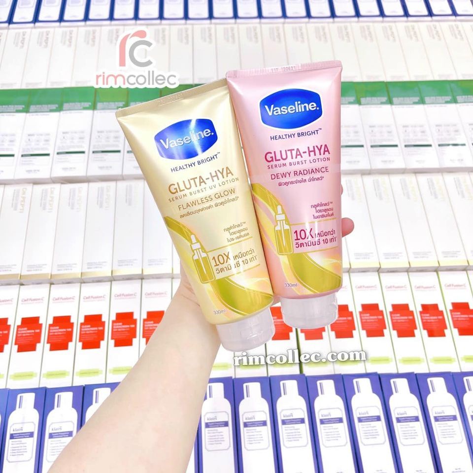 Bộ sữa dưỡng thể Vaseline Healthy Bright Gluta HYA Serum Burst Lotion 10X Thái Lan