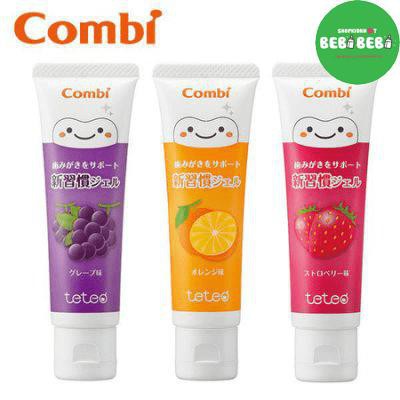 Kem đánh răng Combi (Vị Cam - Nho - Dâu) NB - Tuýp 50g - vị ngọt dịu không cay và có thể nuốt được