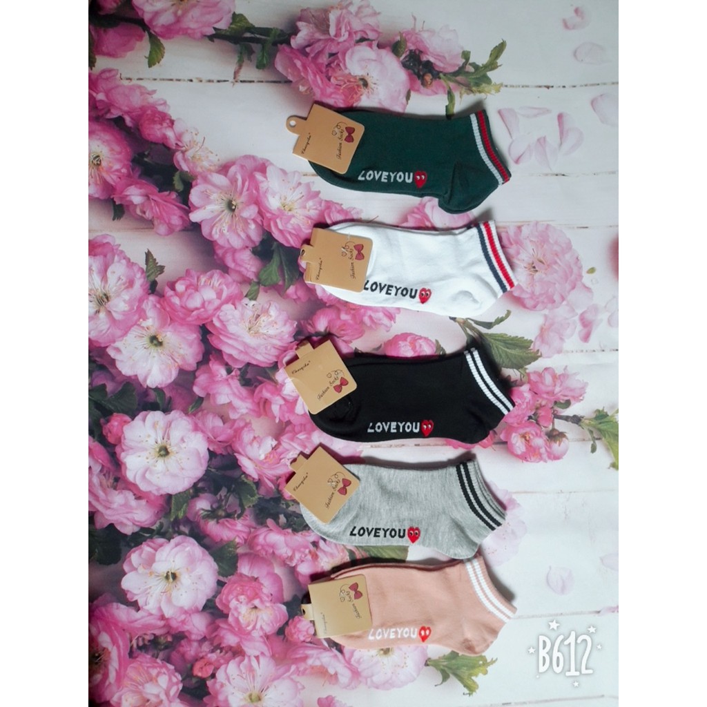 combo 5 đôi tất nữ i love you