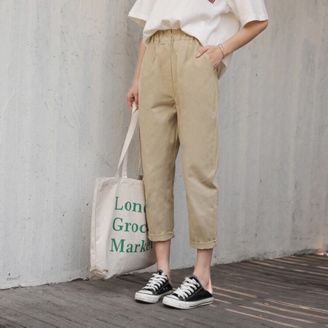 Quần baggy kaki chất dày ( hình thật + hình chụp kĩ chất liệu ở cuối )