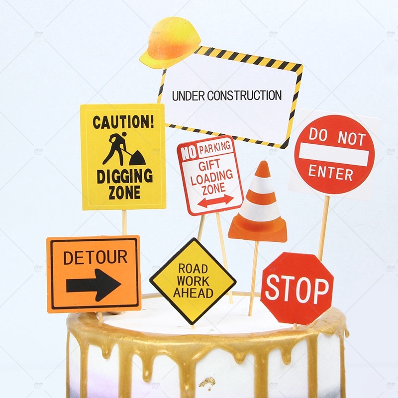 Set Đồ Chơi Xe Công Trường Trang Trí Bánh Kem Cho Bé