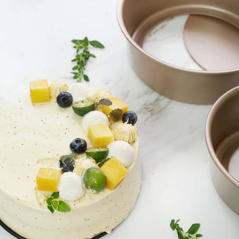 Khuôn làm bánh chữ nhật tròn cupcake vuông chống dính bằng nhôm mạ vàng làm bánh kem bông lan sinh nhật mì hoa cúc