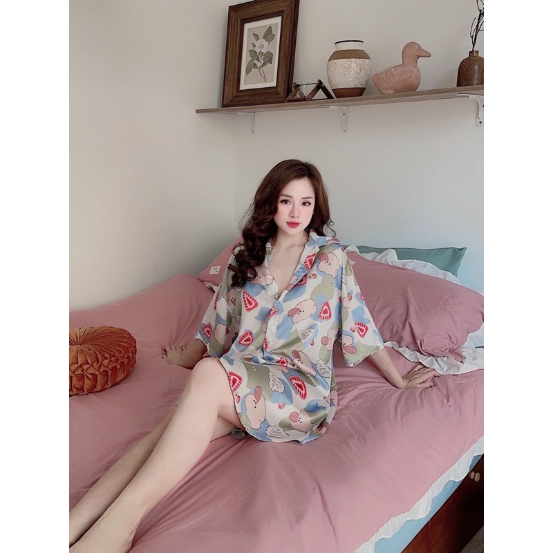 LUALA PYJAMAS Váy Ngủ Lụa Cổ Đức