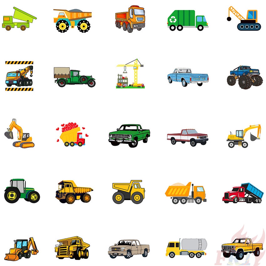 Bộ 100 Cái ❉ Miếng Dán Trang Trí Xe Hơi Xe Buýt Độc Đáo ❉ Miếng Dán Decal Vẽ Nguệch Ngoạc Thời Trang