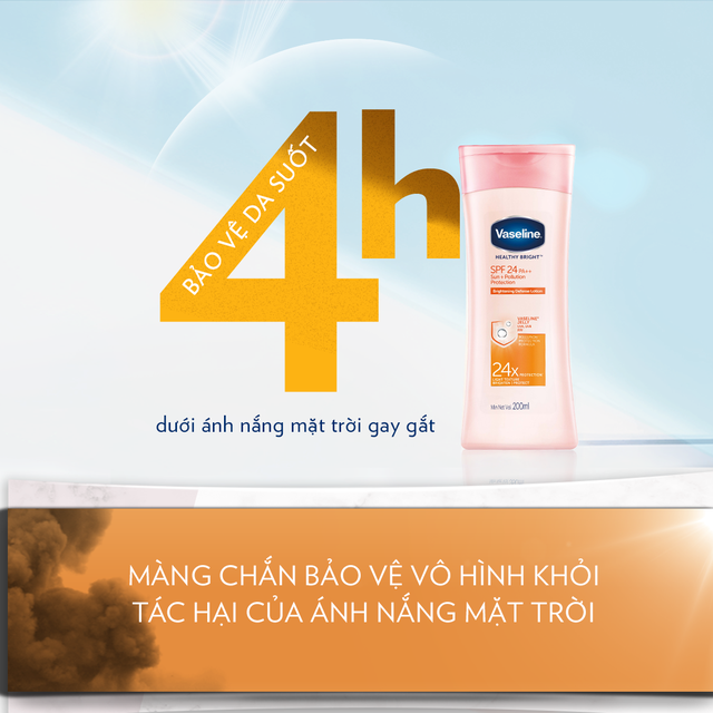 Sữa dưỡng thể Vaseline dưỡng da sáng khỏe mịn màng 200ml