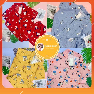 Bộ Đồ Ngủ Nữ, Bộ Pijama Đùi Cộc Tay Mặc Nhà Chất Liệu Kate Thái Cực Đẹp Họa Tiết Dễ Thương