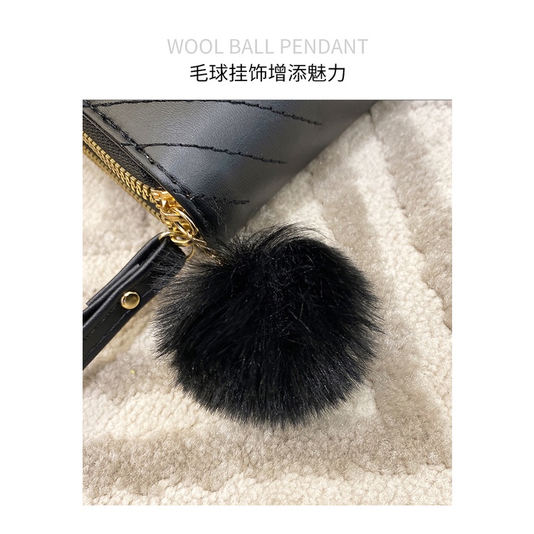 JASMIN NOIR Ví Dài Chuẩn Có Dây Kéo Dạng Gập In Họa Tiết Sọc Phối Tua Rua Thời
