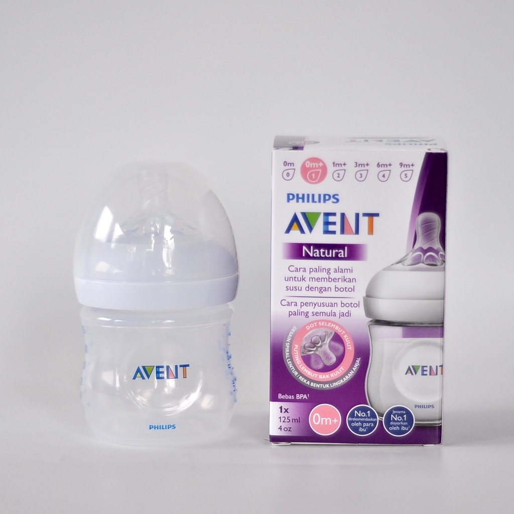 Bình sữa Philips Avent Natural 60ml/125ml/260ml/330ml bằng nhựa, không có BPA. Hỗ trợ đổi size núm