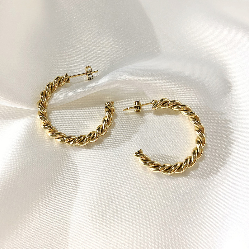 Vnox Khuyên Tai Tròn Mạ Vàng 14k Thời Trang Dành Cho Nữ