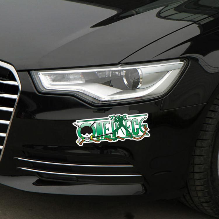 Miếng Dán Trang Trí Kính Chắn Gió Xe Hơi / Xe Máy / Laptop / Gương Chiếu Hậu Họa Tiết ONE PIECE Luffy Portgas ACE Zoro