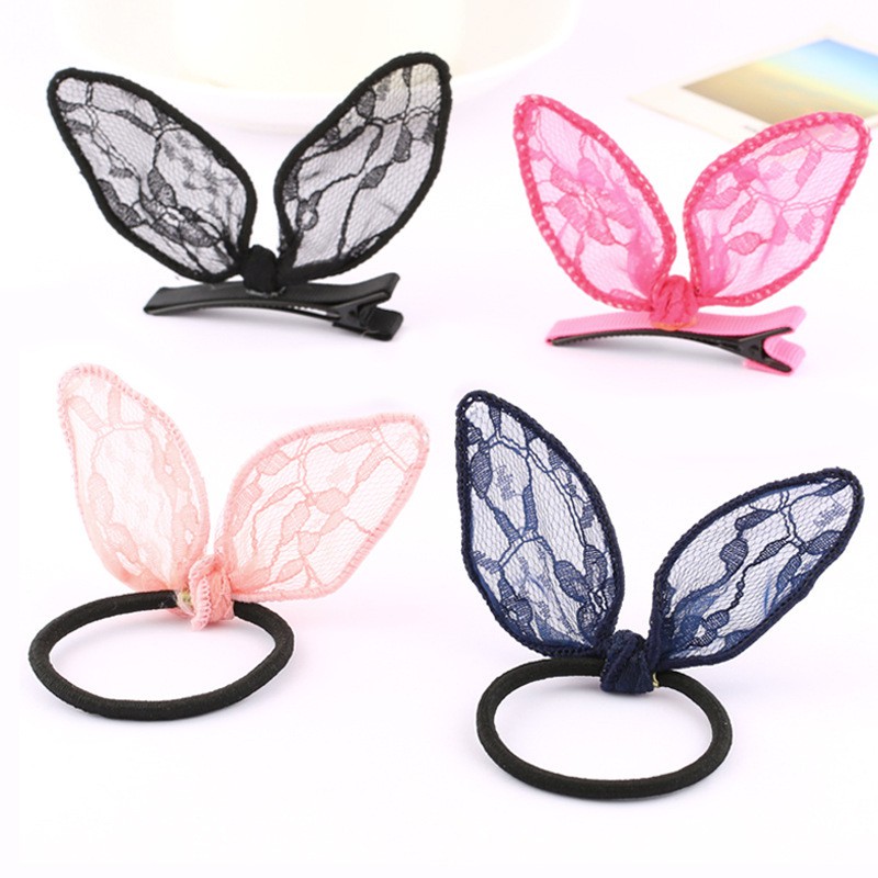 [Mã FAMARAL1 giảm 10K đơn 50K]K84 Kẹp tóc cột tóc tai thỏ ren giá rẻ