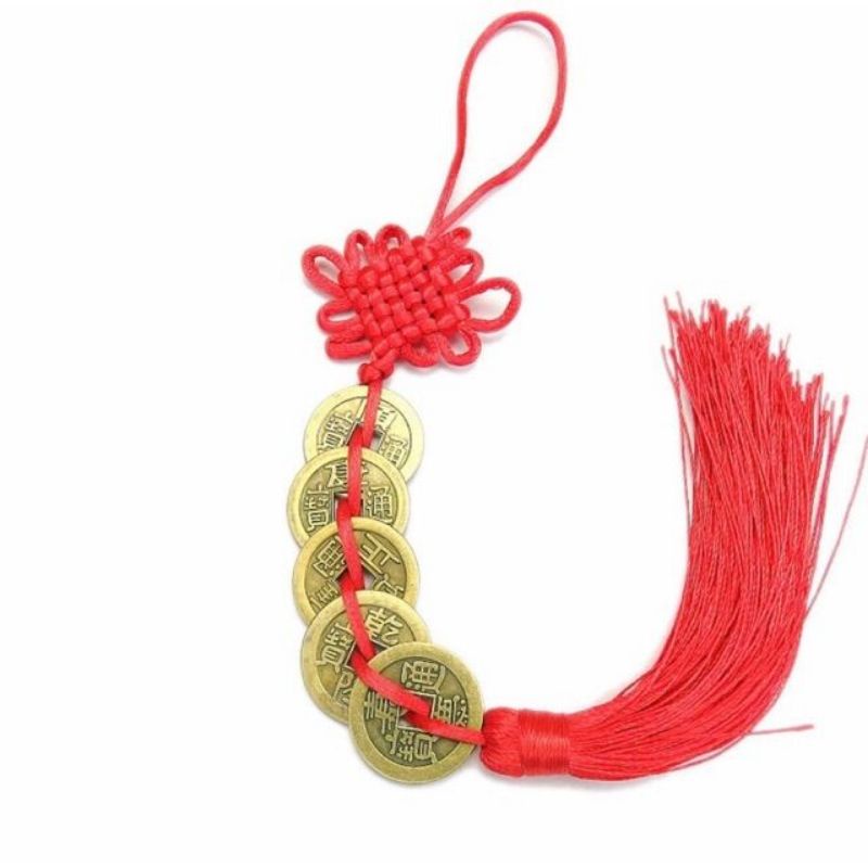 Chuỗi 5 đồng xu cổ âm dương may mắn tài lộc bình an
