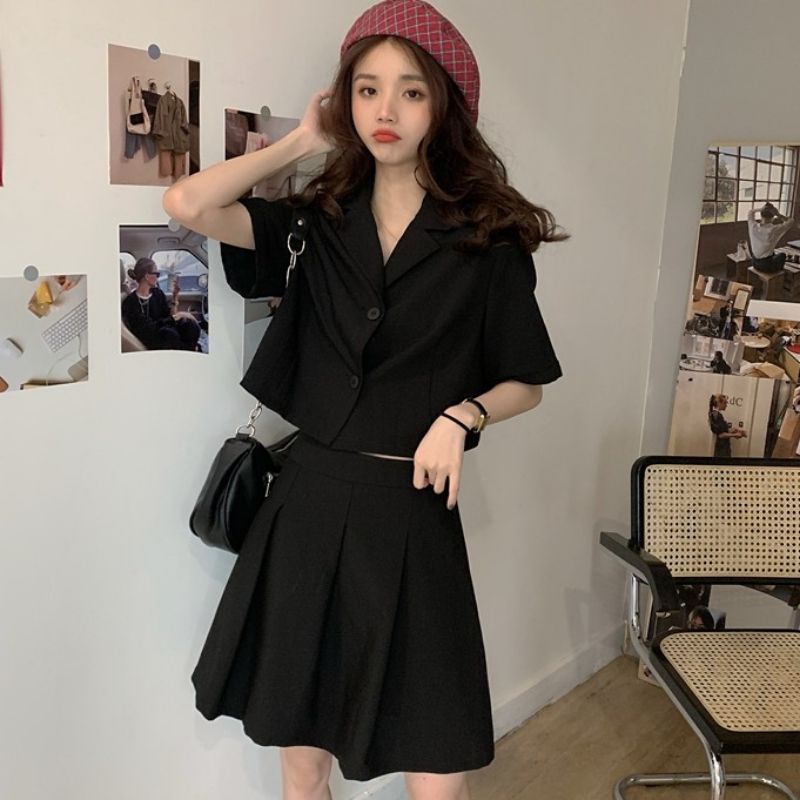 Combo sản phẩm set croptop cổ vest