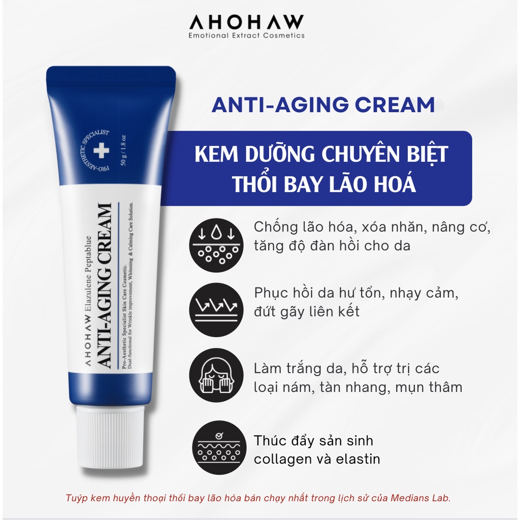 Kem Dưỡng Chống Lão Hóa, Xóa Nhăn, Nâng Cơ- Elazulene Peptablue Anti-Aging Cream 50g HÀN QUỐC