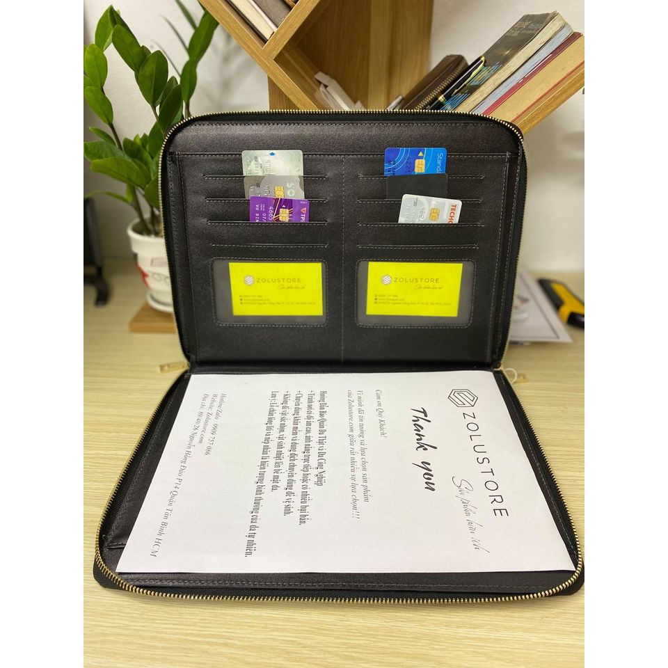 Cặp cầm tay da bò đa năng đựng ipad tài liệu A4