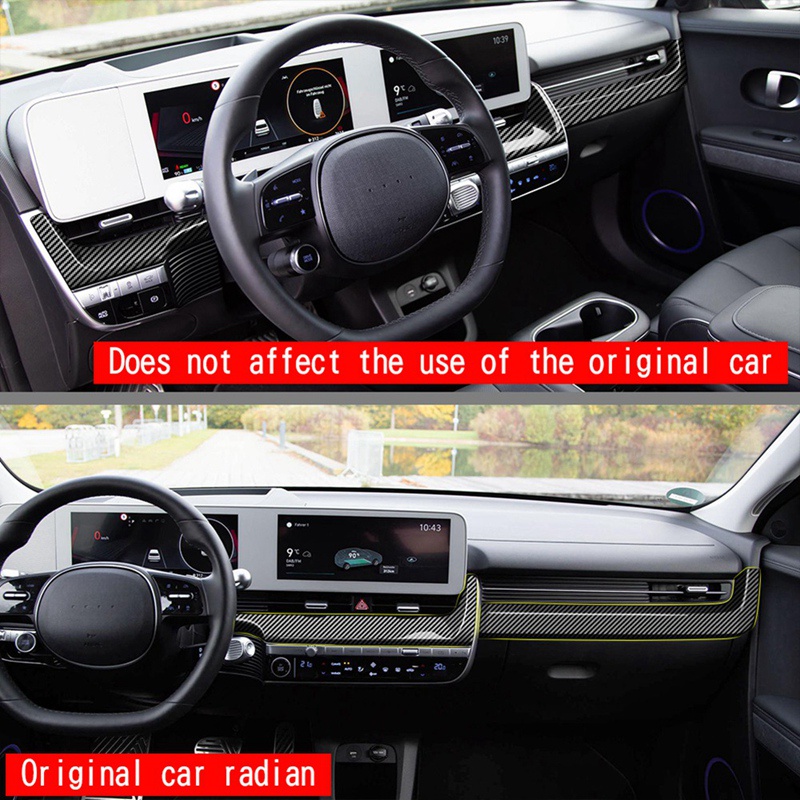 Khung Trang Trí Bảng Điều Khiển Lỗ Thông Gió Bằng Sợi Carbon Cho Hyundai Aini Krypton 5 IONIQ 2022