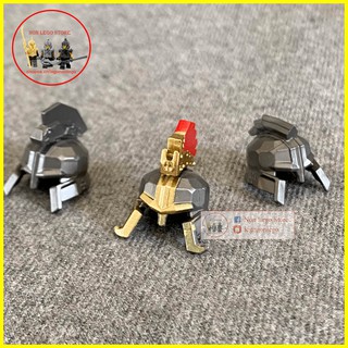 Phụ kiện lego Mũ giáp lùn cho lính Drawf trung cổ bạc (đẹp hơn khi kết hợp với part râu)