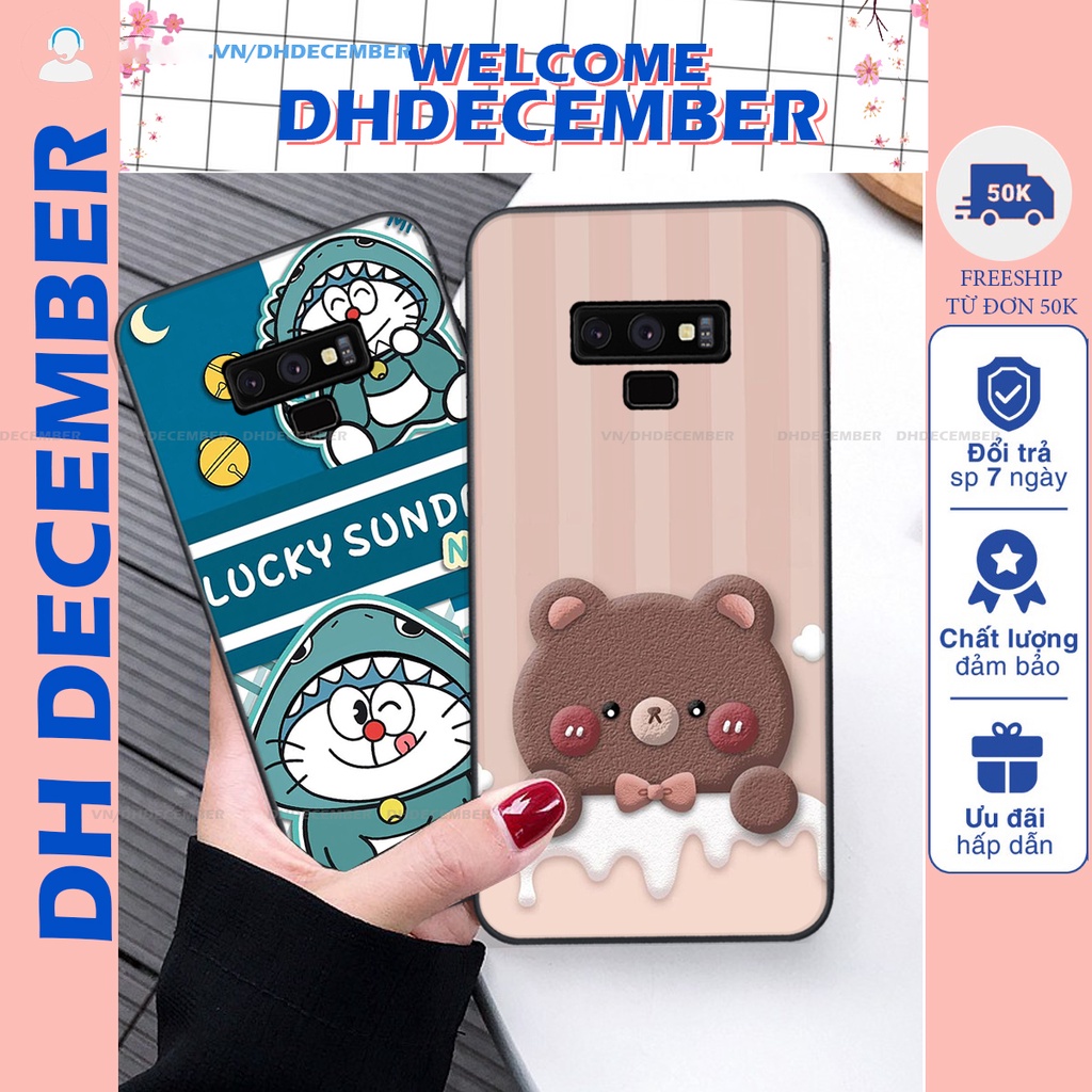 Ốp lưng Samsung Galaxy NOTE 9 in hình gấu K@ws, gấu nâu, dor@emon RẺ- ĐẸP- BỀN