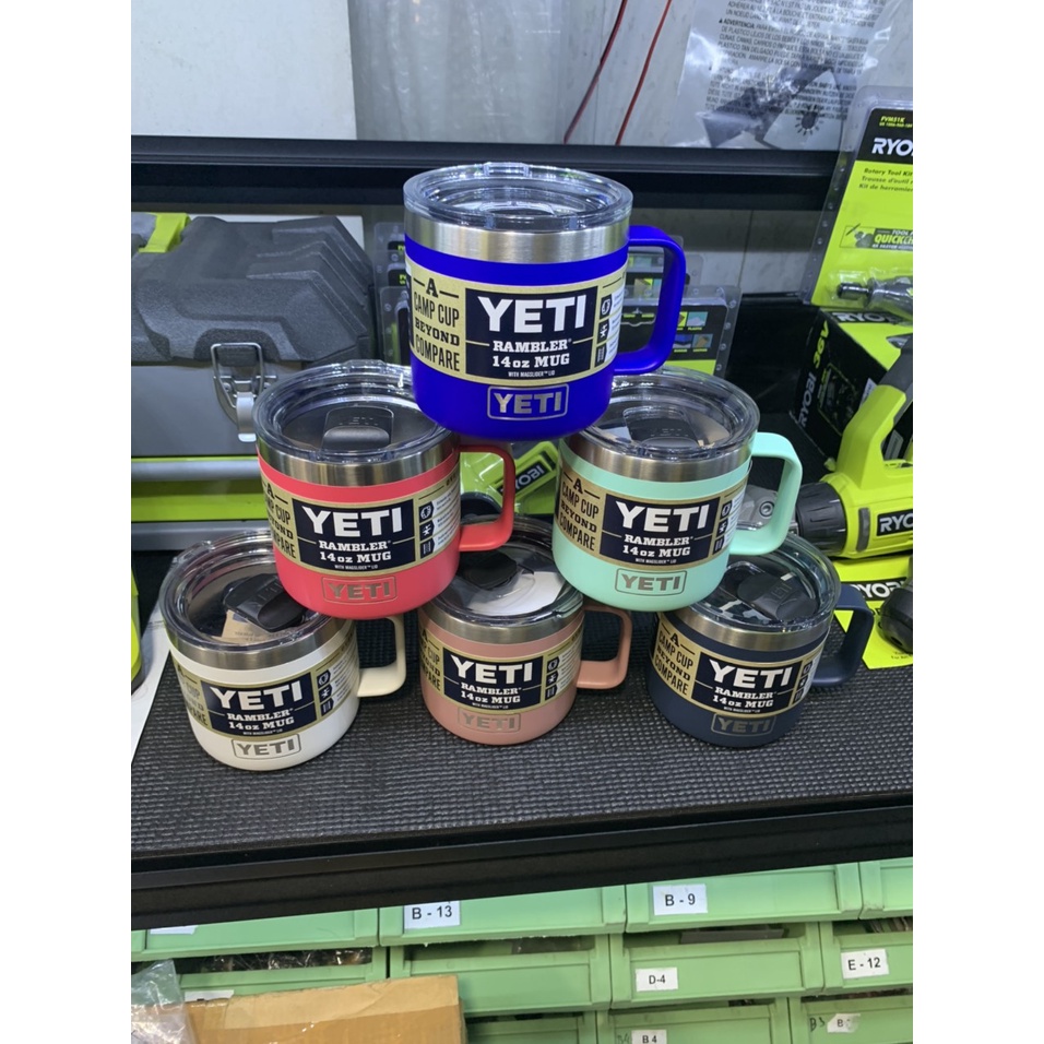 Ly Giữ Nhiệt YETI 'USA' Có Tay Cầm, Thép Không Gỉ Chính Hãng - Mug 14oz Nắp Magslider
