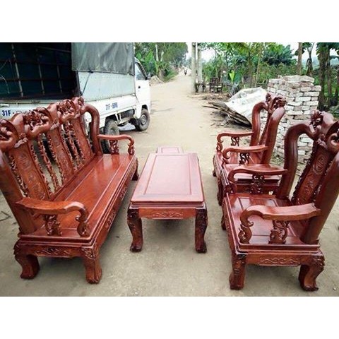 ​Bộ bàn ghế quốc đào gỗ hương vân đồ gỗ tuấn long