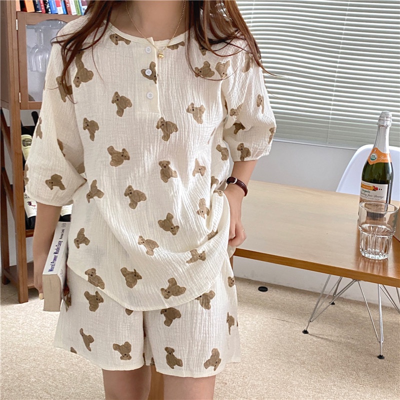 Bộ Đồ Ngủ Mặc Nhà In Hoạt Hình Dễ Thương Thời Trang Mùa Hè 44940 | BigBuy360 - bigbuy360.vn