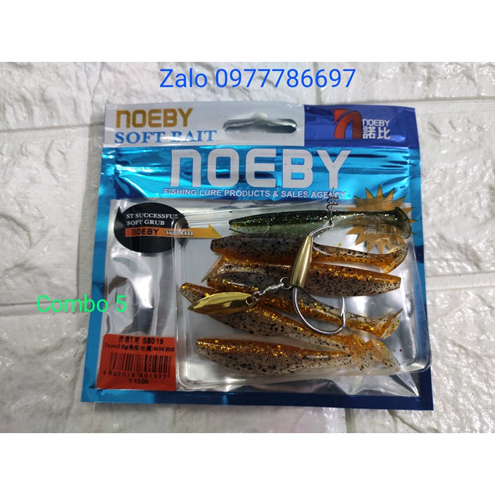 mồi mềm noeby S8019 kèm lưỡi móc mồi Ar15