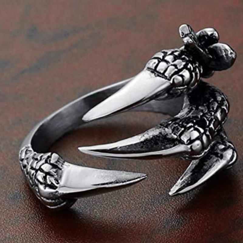 Nhẫn đeo tay kim loại tạo hình móng vuốt rồng cá tính