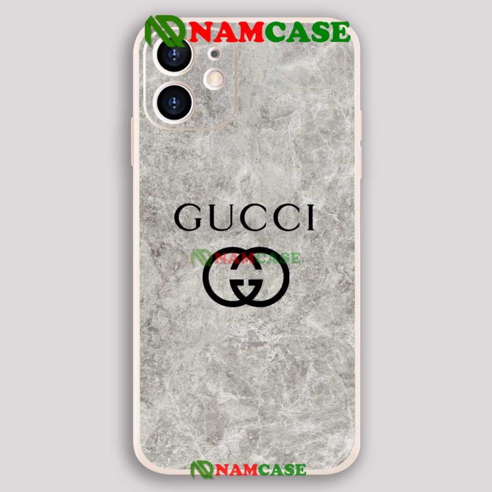 Ốp lưng iPhone Gucci Versace cạnh viền vuông silicon mềm dẻo chống sốc cho iphone 6/6s/7/8/X/XS/11/12/13 Pro Plus Max