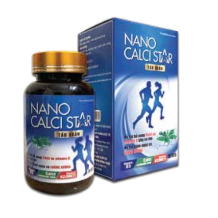 Nano Calci star – Hỗ trợ bổ sung canxi và vitamin D, K2 cho bà bầu và trẻ nhỏ (Hộp 30 viên)