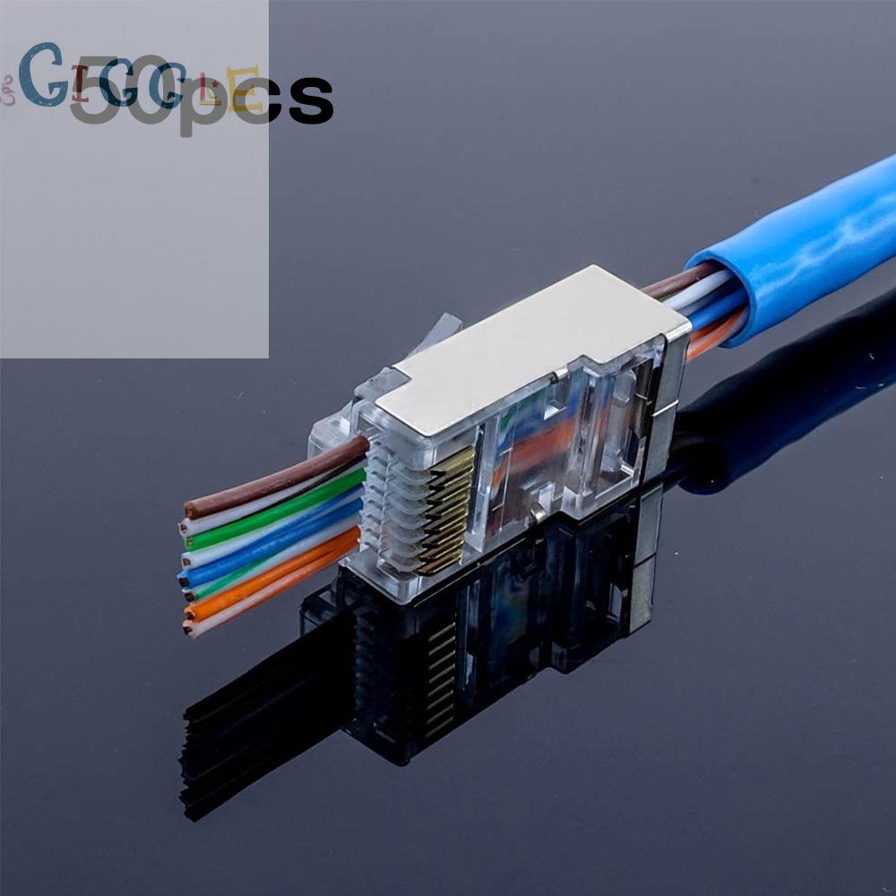 Set 50 đầu nối dây mạng RJ45 CAT5e CAT6 | BigBuy360 - bigbuy360.vn