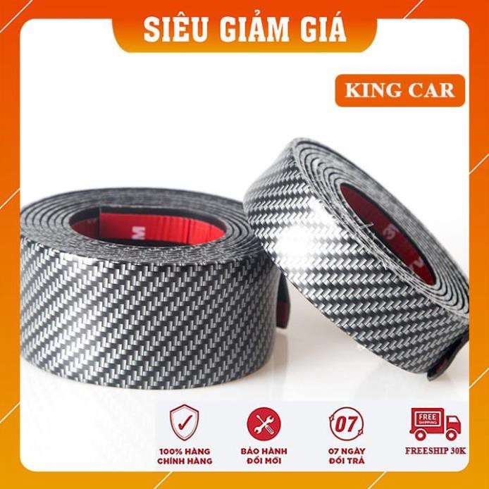 Nẹp dán cao su vân carbon, dải nẹp carbon trang trí và chống trầy xước xe ô tô - Shop KingCar