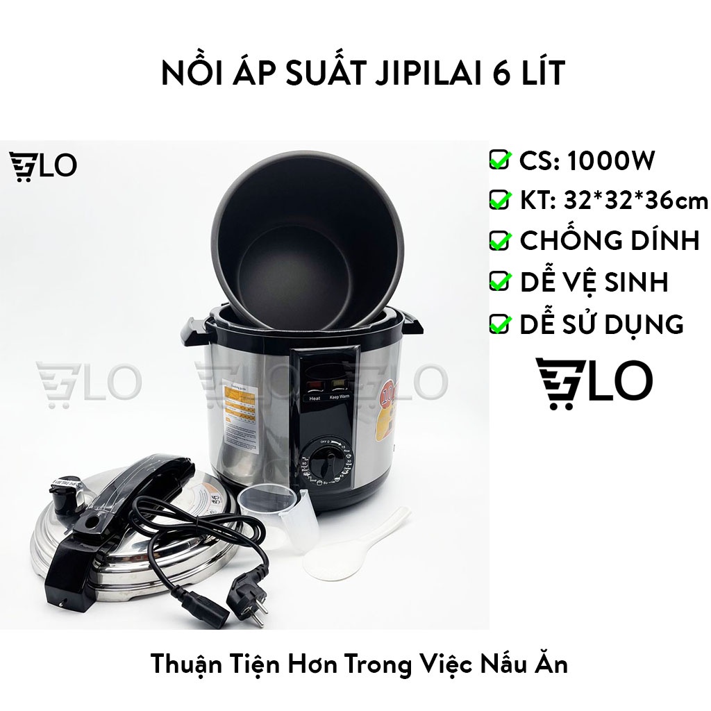 [Hỏa Tốc HCM] Nồi Áp Suất Jipilai 6 Lít Cao Cấp