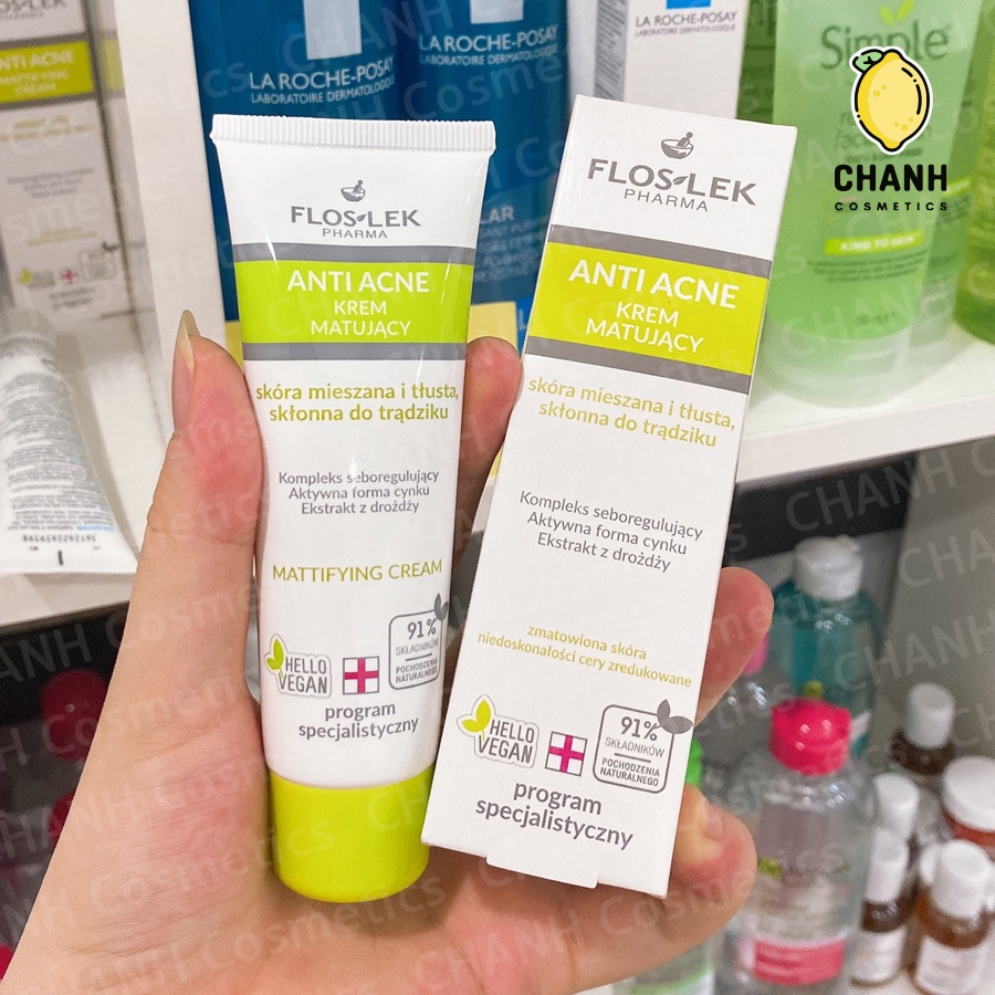 Kem kiểm soát dầu và điều tiết nhờn Floslek Anti Acne Mattifying Cream 50ml