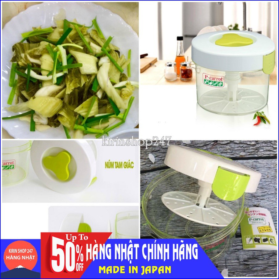 Hộp muối dưa cà cao cấp 2.2L, 3L loại tròn Made in Japan