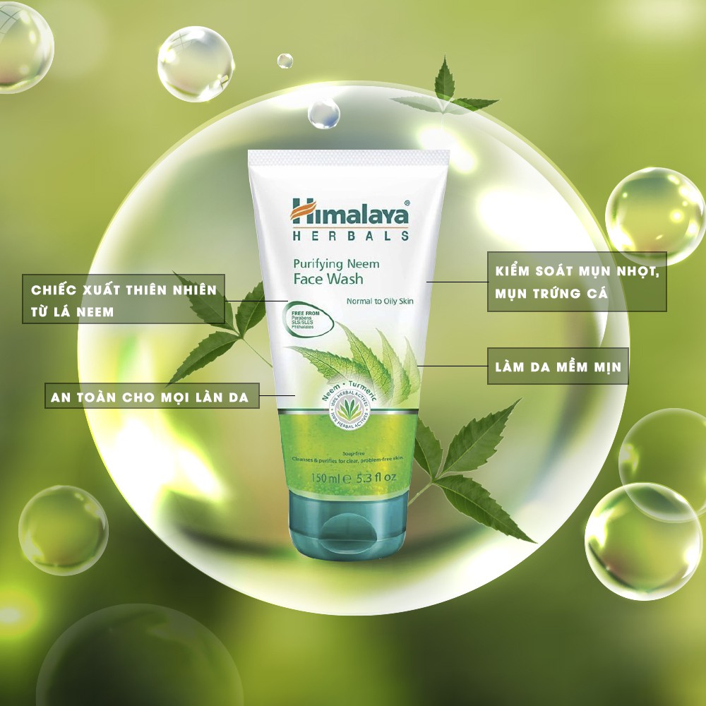 Sữa Rửa Mặt Ngừa Mụn Trứng Cá Himalaya Purifying Neem Face Wash