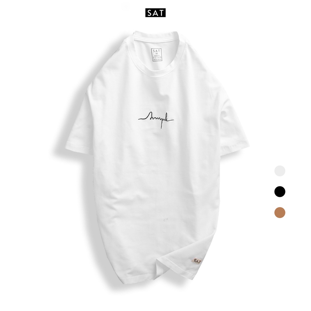 Áo thun trơn, T'shirt Basic Simple cổ tròn SAT SP-02 unisex, vải cotton mềm mịn, dày dặn, trẻ trung chuẩn form