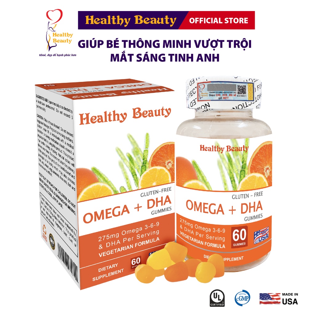 HB OMEGA + DHA GUMMIES - Viên Dẻo Bổ Sung Omega & DHA Cho Bé