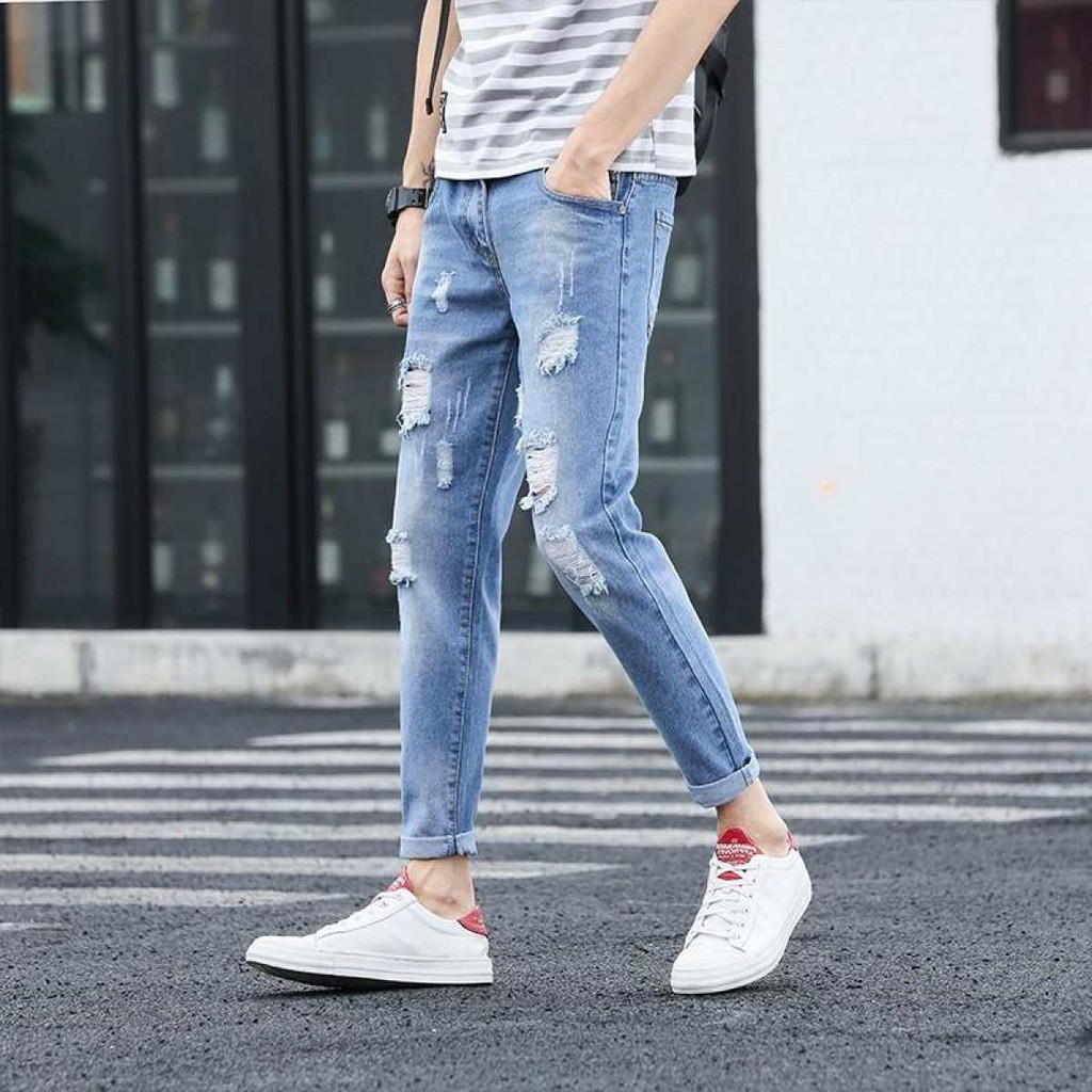 Quần jean nam rách cá tính QJ04 | BigBuy360 - bigbuy360.vn
