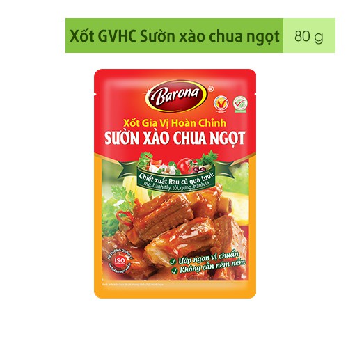 gia vị barona gói xốt hoàn chỉnh đủ vị tươi ngon 80g