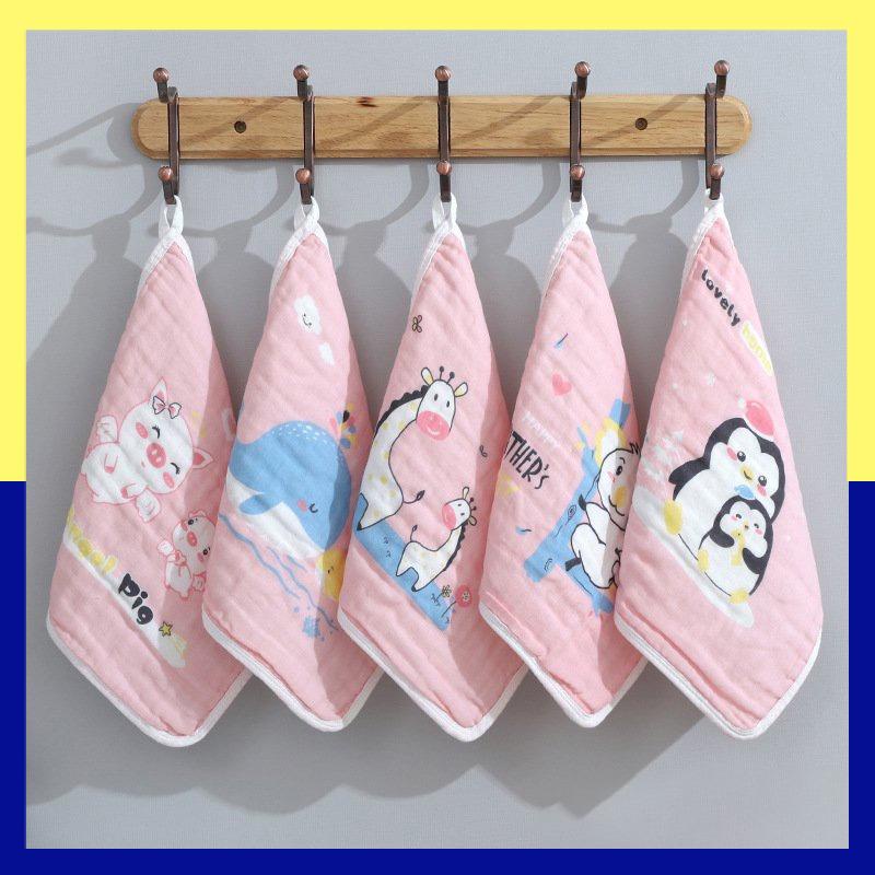 Set 5 Khăn Xô 6 Lớp Cho Bé, Khăn Sữa Cho Bé Kích Thước 30*30 Siêu Thấm Hút - Tiny Kids