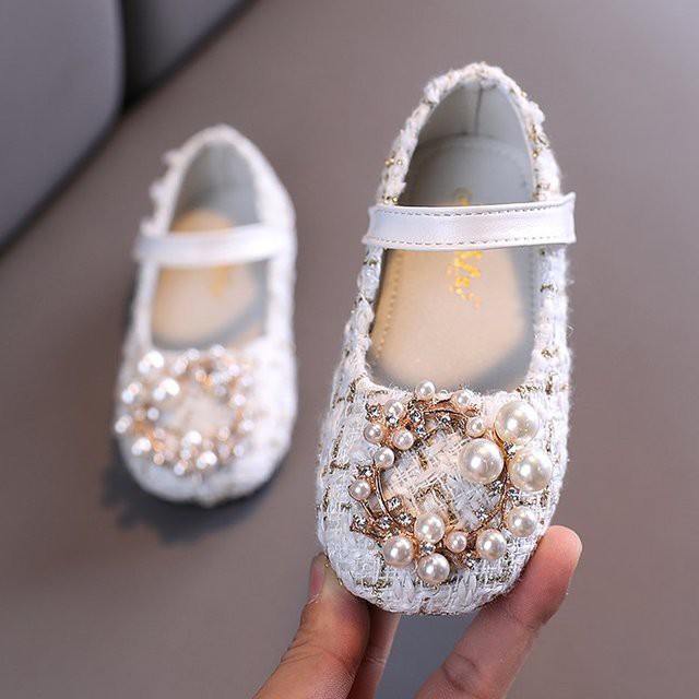Giày búp bê cho bé gái đính ngọc trai giả, phong cách Hàn Quốc xinh xắn, size 21 - 30 [ hàng order ]