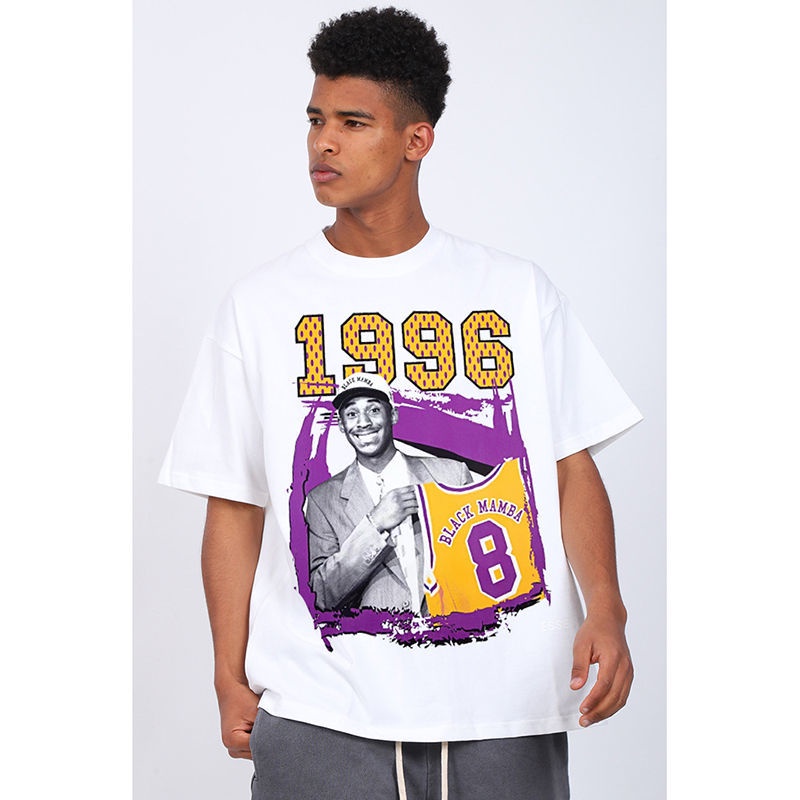 Áo Thun Tay Ngắn Màu Đen In Hình kobe 1996 Phong Cách vintage Mỹ