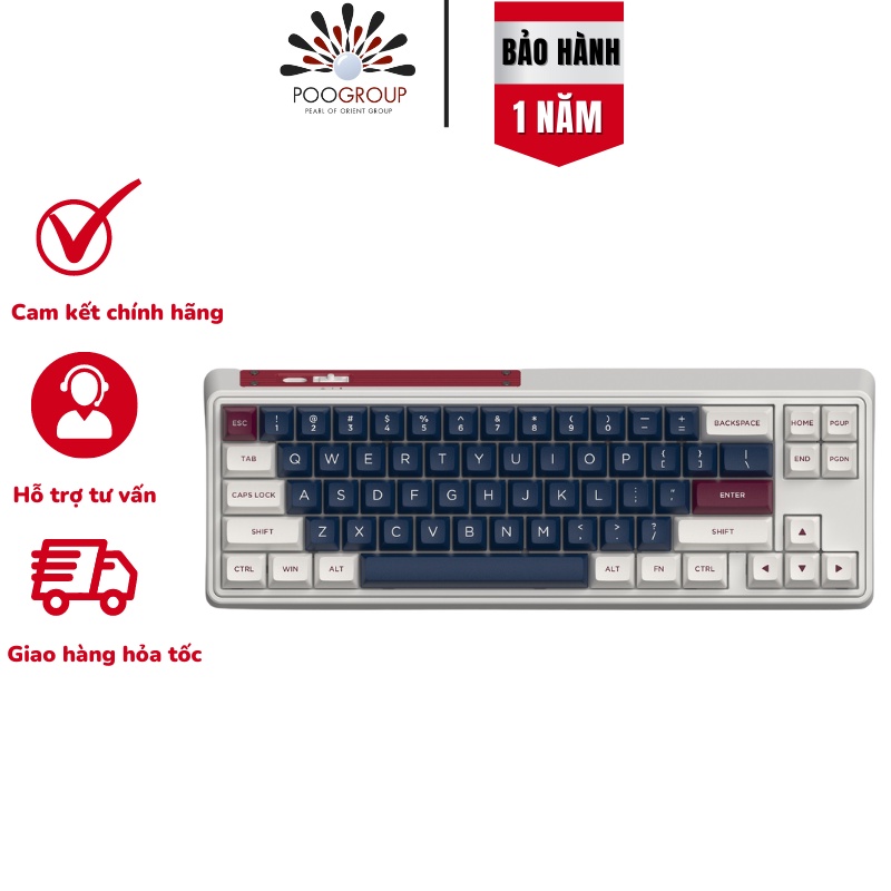 Bàn Phím Cơ FL-Esports CMK68SAM Metal Heart-Led RGB-Hot Swap có 3 chế độ kết nối: USB / 2.4 / Bluetooth - Pin 2000 mAh