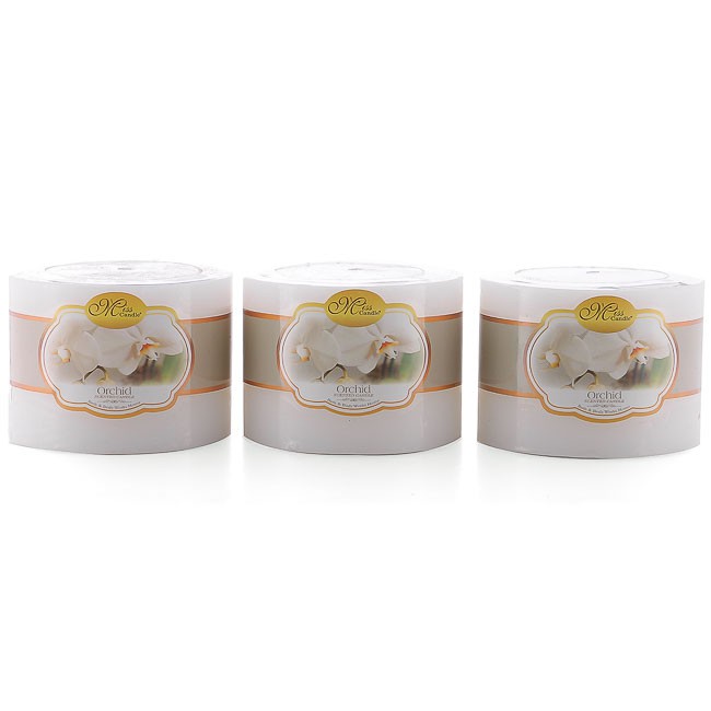 Bộ nến thơm Hạnh Phúc 5 - Bộ 3 nến thơm D7H5 Miss Candle NQMD7H5 7 x 5 cm (Trắng, hương hoa phong lan)