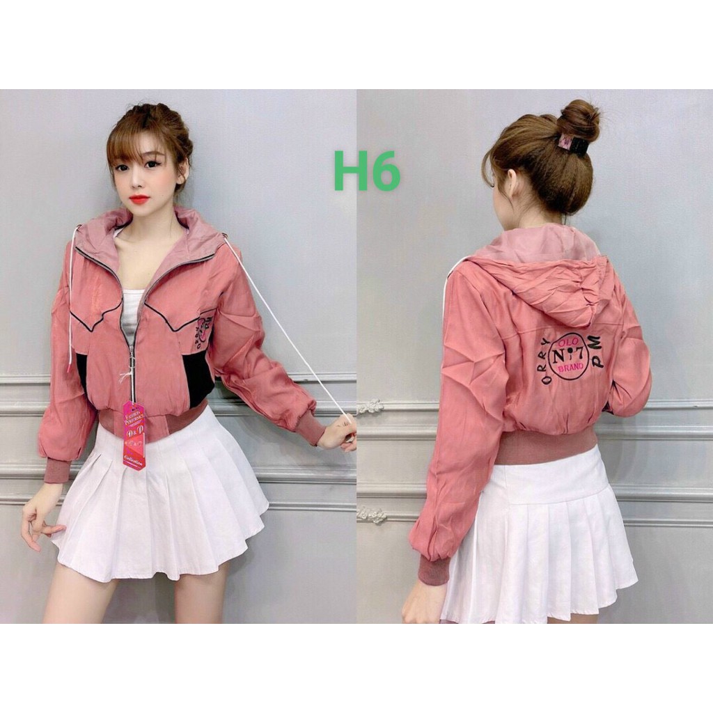 Áo khoác nữ. Áo khoác nữ gió dù 2 lớp chống nắng phối viền túi ngang ngộ nghĩnh-dễ thương | BigBuy360 - bigbuy360.vn