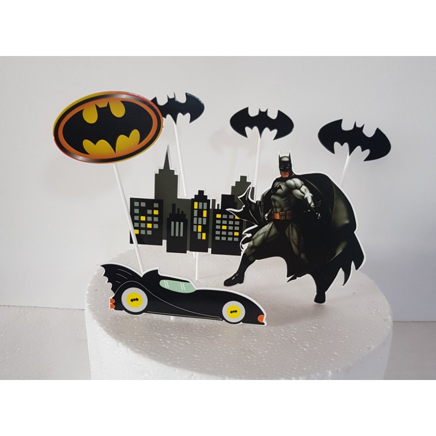 Bộ hình cắm giấy siêu nhân Superman trang trí bánh sinh nhật, topper cake